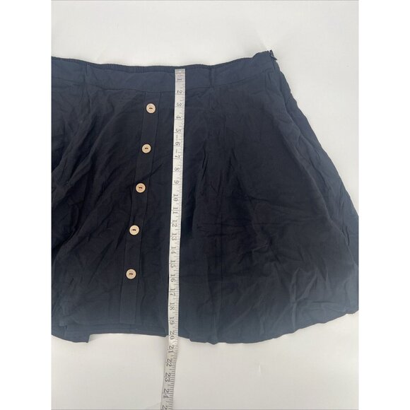 Modcloth Black Skater Skirt with Button Detail - Picture 7 of 8